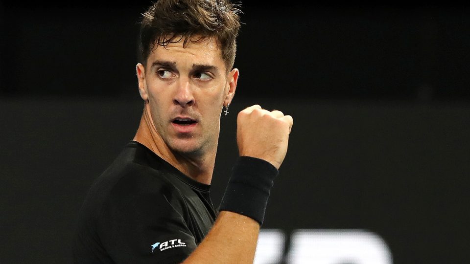 Thanasi Kokkinakis beat Mikael Ymer in a quarterfinal thriller to advance to the last four of the Adelaide International. (Getty Images)
