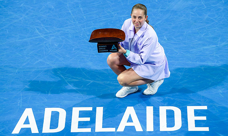 Jelena Ostapenko claims a seventh career title at Adelaide International 2024.